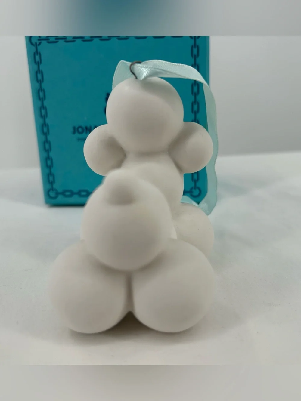 Jonathan Adler Vintage Poodle Ornament in Original Box Porcelain White Matte